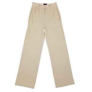 Monrow Bonded Thermal Pleated Pants Beige Sz Small